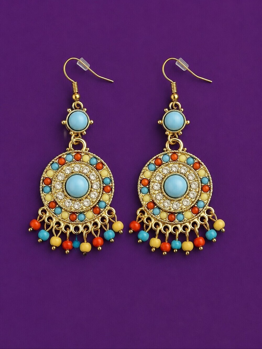 3/$30 Mandala Chandalier Tribal Colorful Dangle Hook Earrings